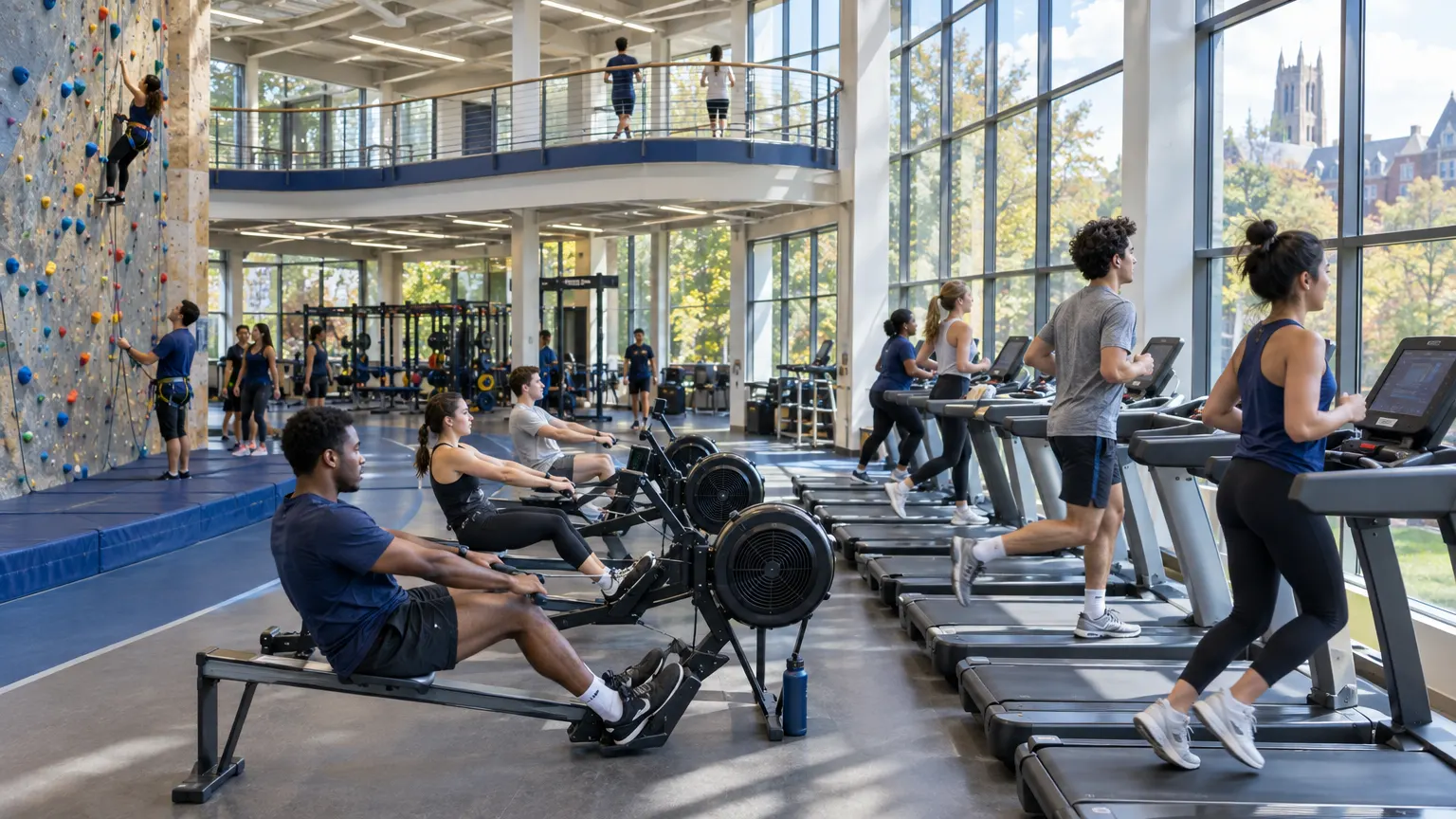 The fitness center in Kestrel Fieldhouse