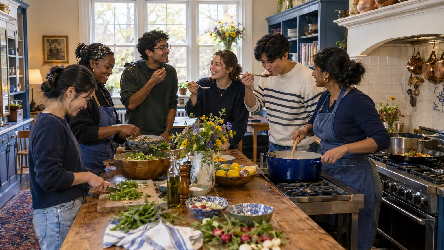 The community kitchen in Ainsley House, home of weekly family-recipe dinners