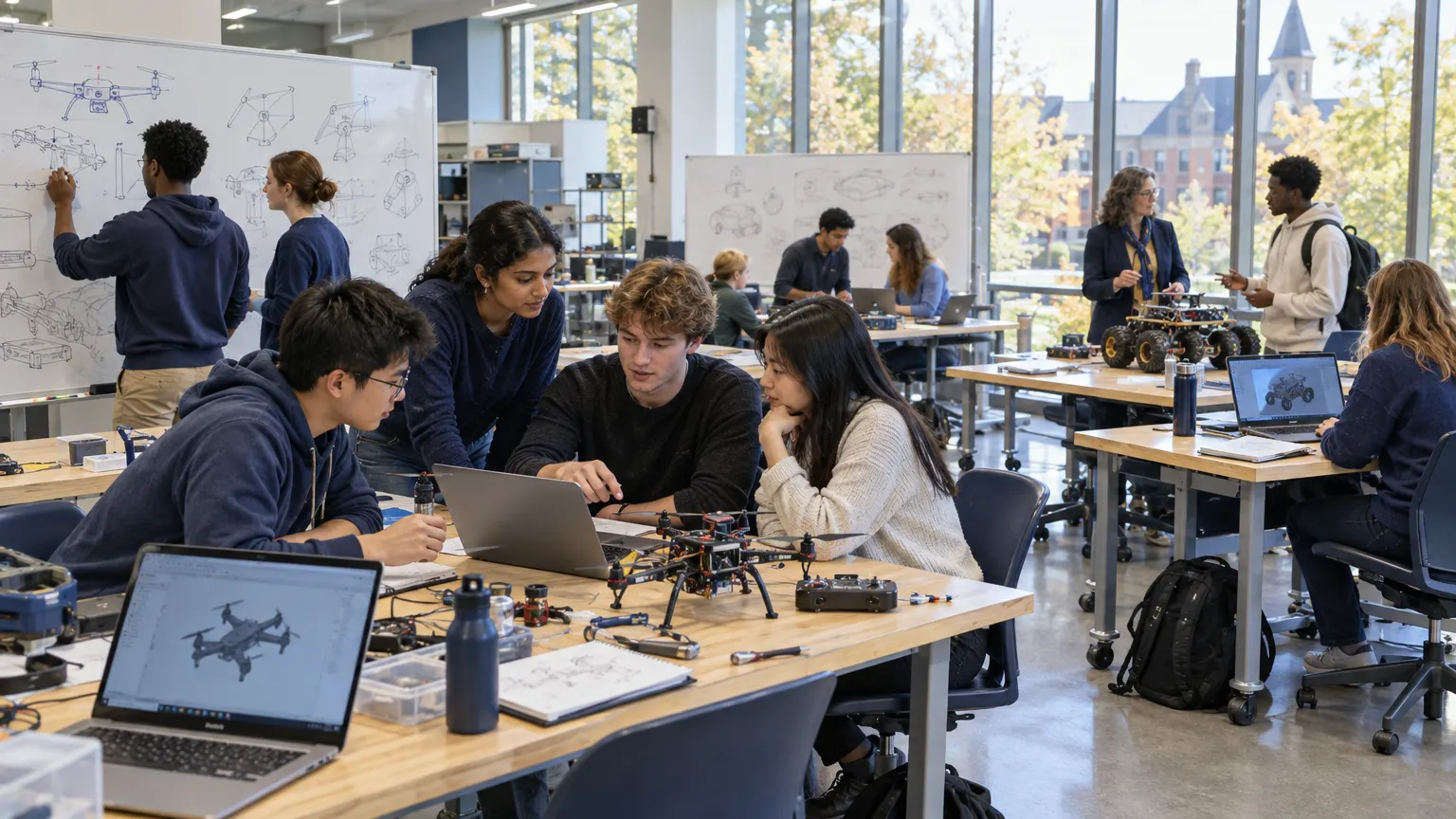 The student design studio in the Rowan Engineering Center