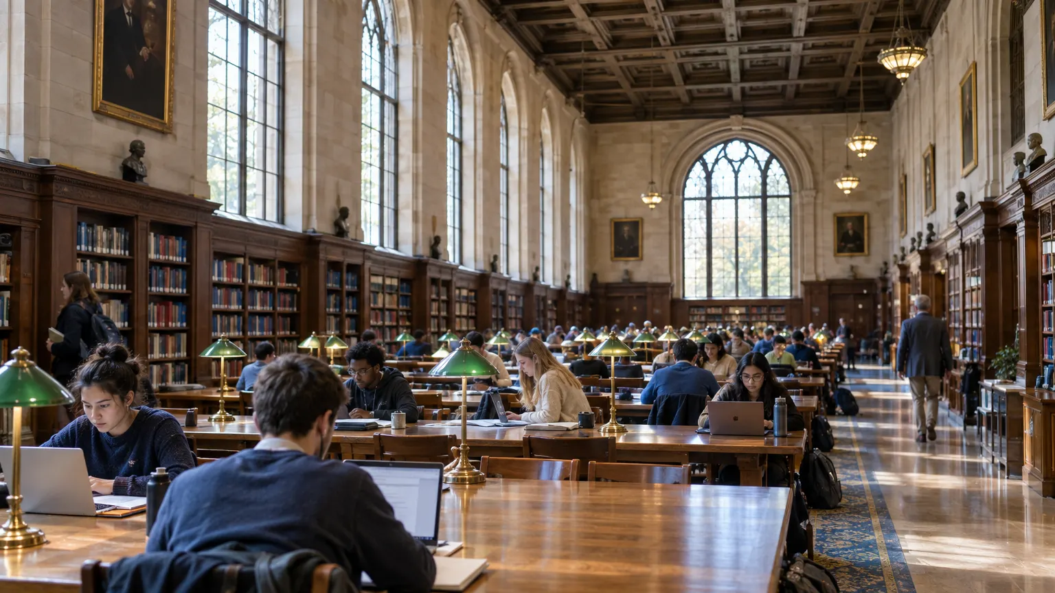 The main reading room of Whitcombe Library