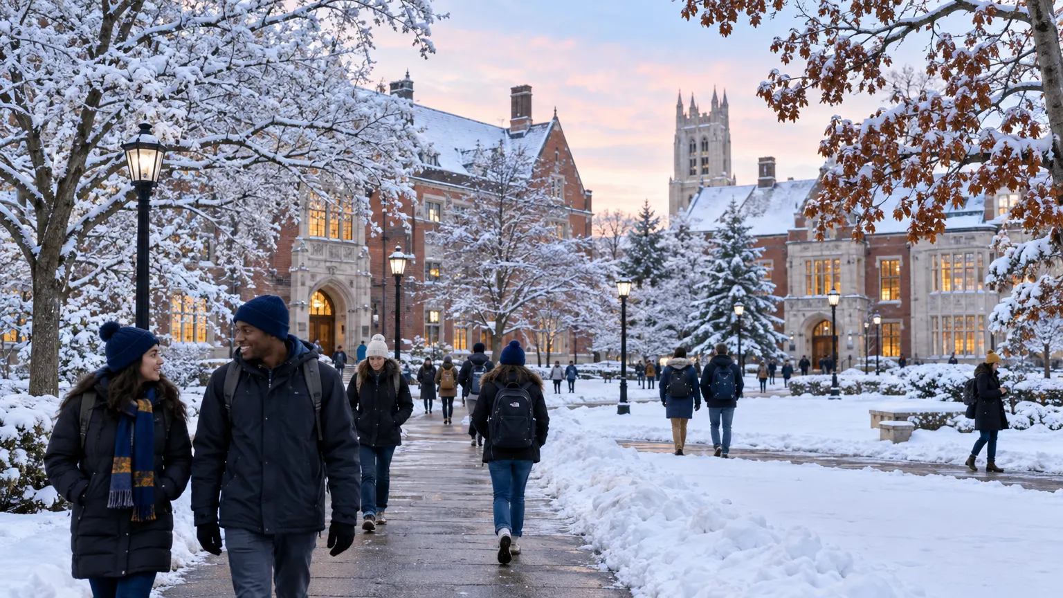 The Main Quad after a January snowfall